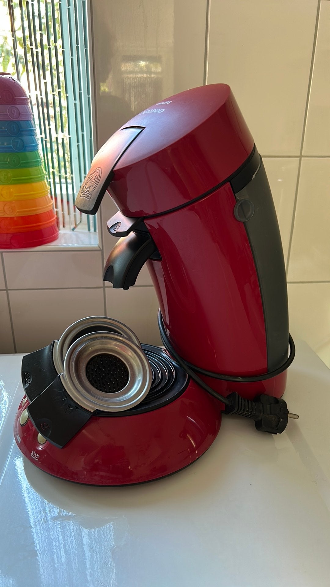 Senseo incl. 3 padhouders; 2x 1-kops en 1x 2- kops, Ophalen, Koffiemachine, Zo goed als nieuw, 1 kopje