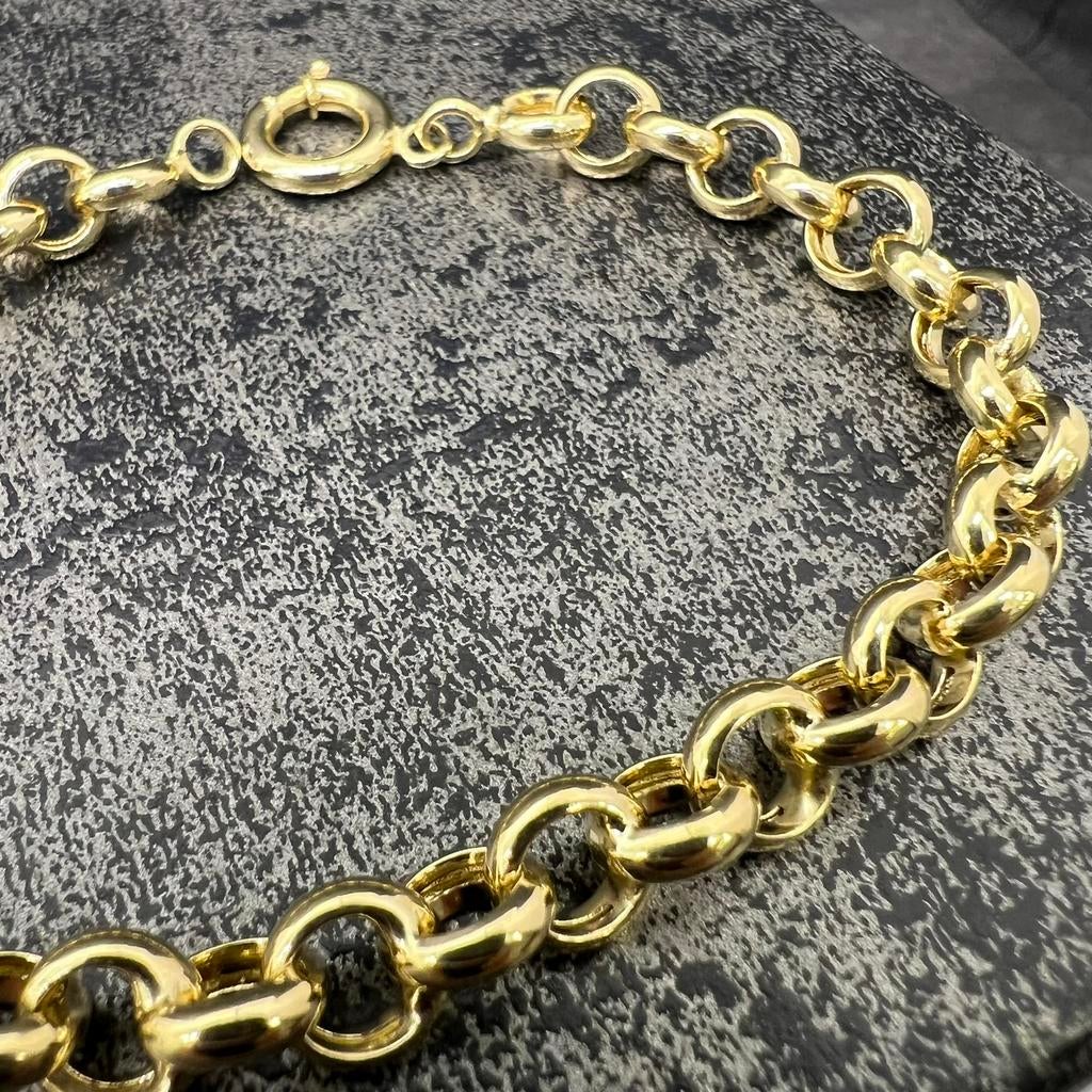 14 karaat gouden armband jasseron schakel, Ophalen of Verzenden, Nieuw, Goud