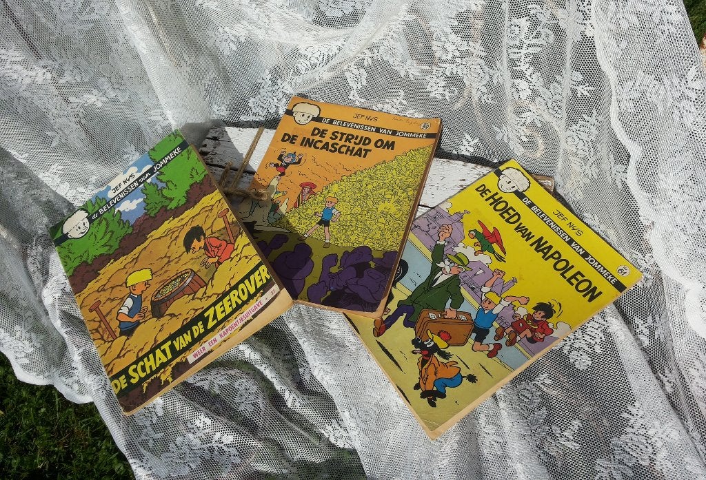 3 Strips: Belevenissen Jommeke. Vintage stripboeken Jef Nys, Boeken, Europa, Ophalen of Verzenden, Meerdere comics, Gelezen