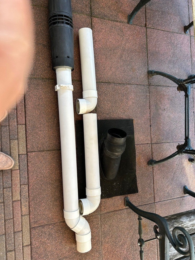 concentrische CV Rookgasafvoer set 60/100 mm met dakdoorvoer, Ophalen, Zo goed als nieuw, Afzuiger