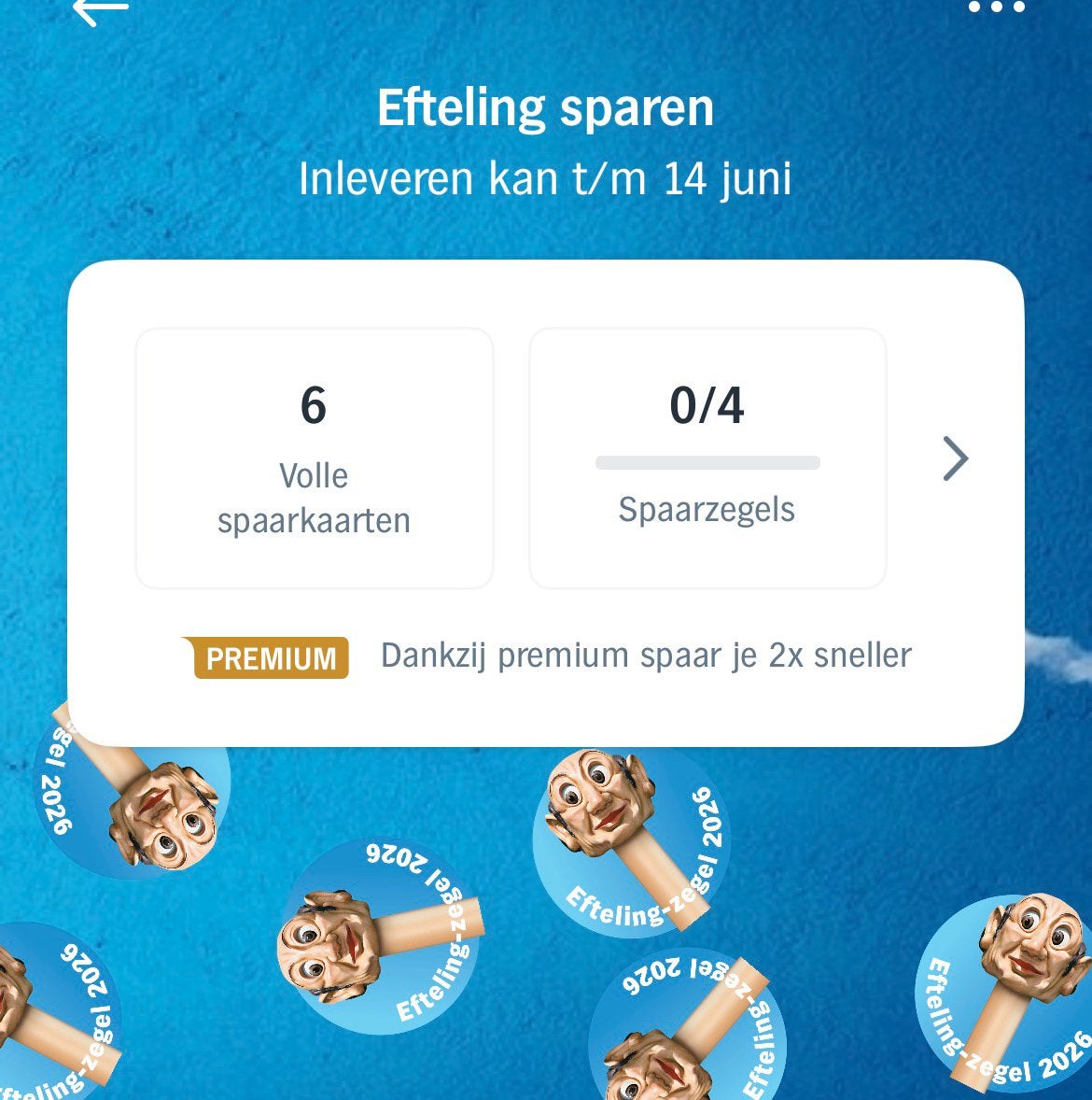 6 volle AH Efteling spaarkaarten - korting op tickets, Albert Heijn, Ophalen