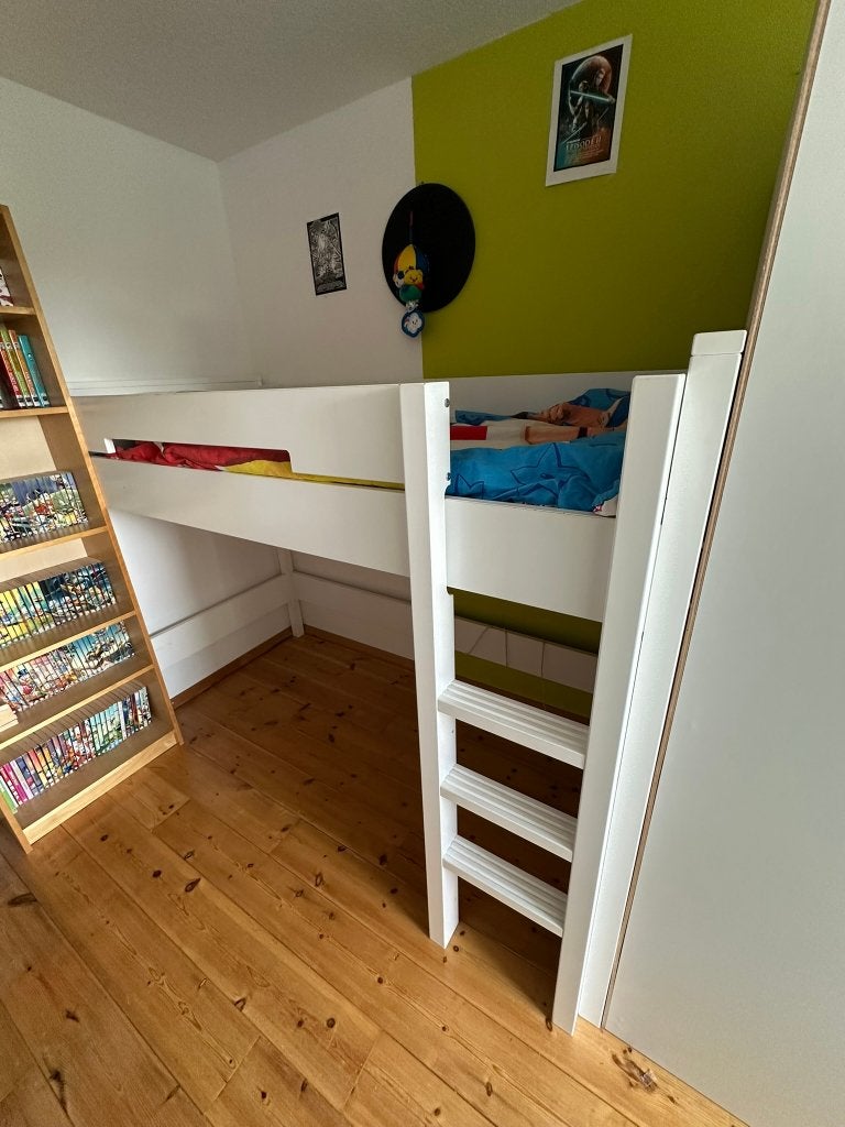 Mooie stevige Bopita hoogslaper 90x200 incl. lattenbodem, Kinderen en Baby's, Kinderkamer | Stapelbedden en Hoogslapers, Ophalen