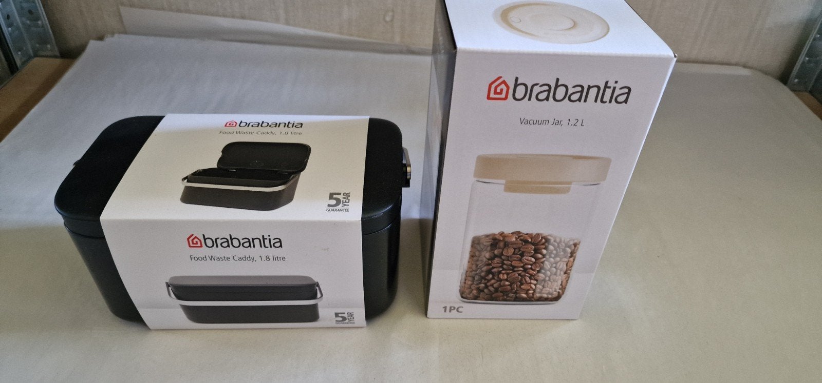 ah brabantia voorraadpot voorraad pot 1.2 liter + afvalbakje, Ophalen, Nieuw, Glas