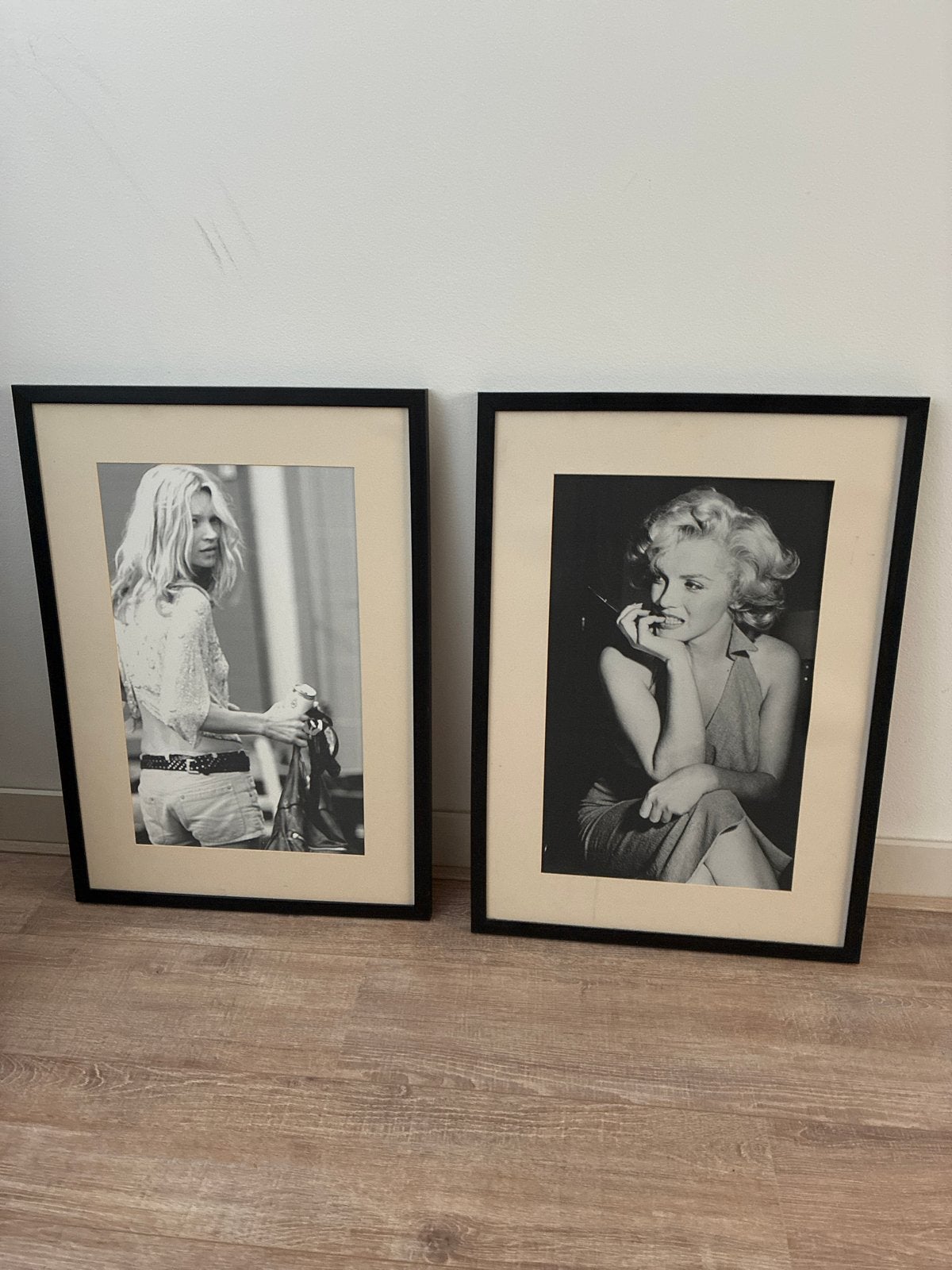 2 ingelijste zwart-wit foto's: Marilyn Monroe & Kate Moss, Ophalen, Foto, Fotografie