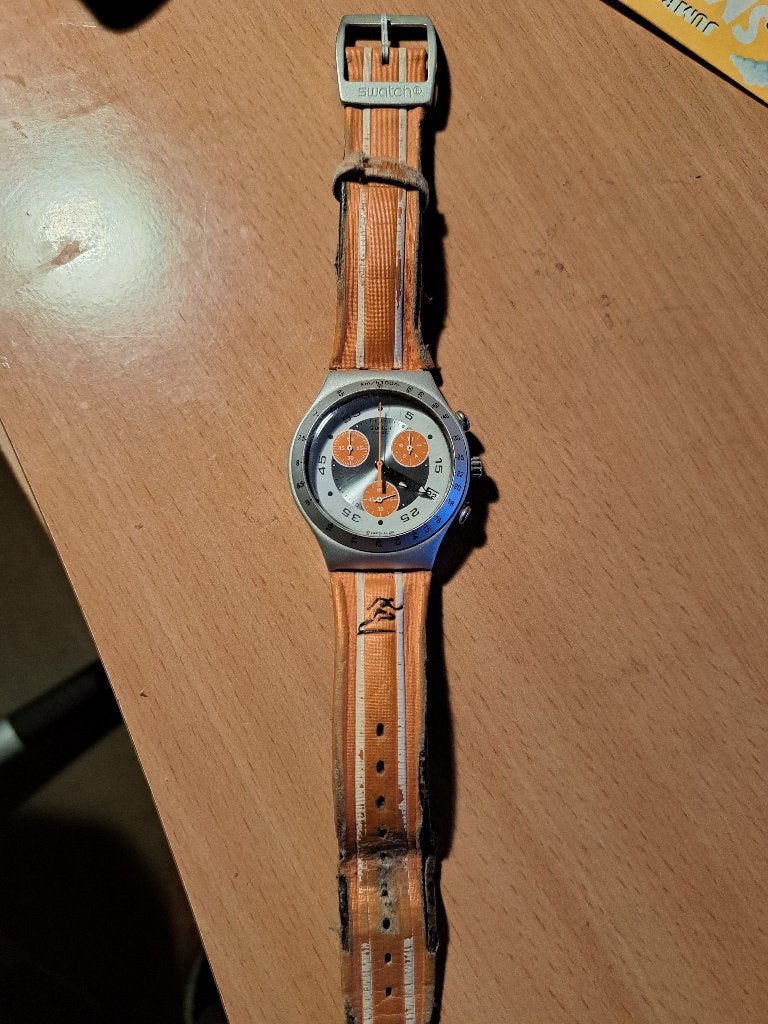 Swatch Irony Chrono Nikitis( YCS4032) Speciale Editie 2004, Staal, Polshorloge, Swatch, Ophalen of Verzenden