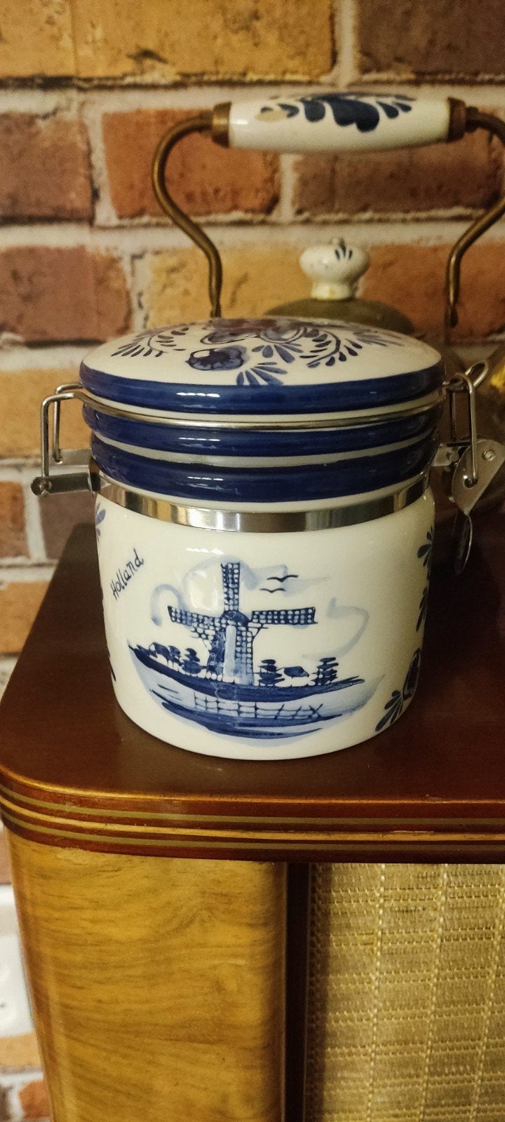 Prachtig DelftsBlauw Voorraadpotje, Verzamelen, Beelden en Beeldjes, Ophalen of Verzenden