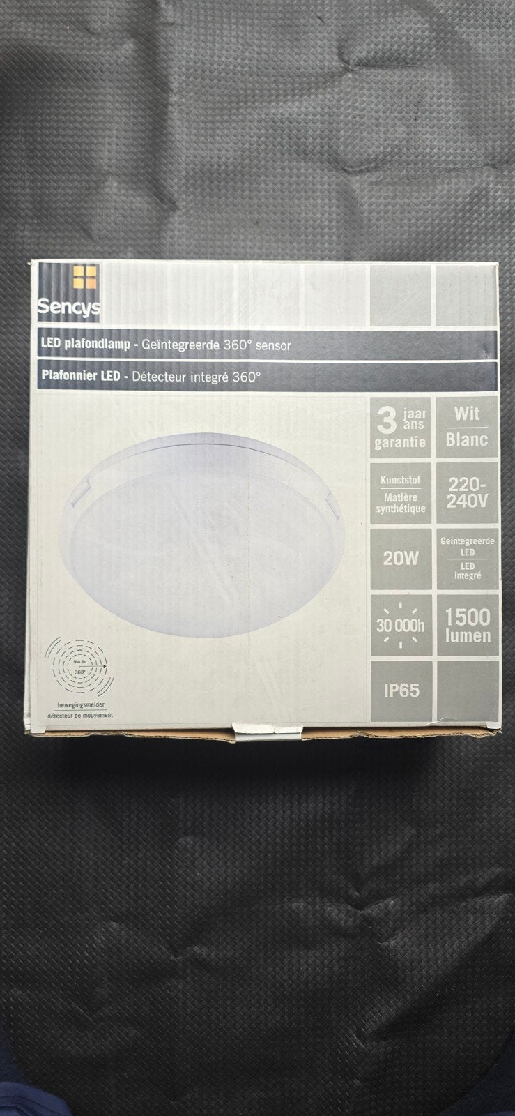 Sencys LED Plafondlamp met Geïntegreerde 360 Sensor, Huis en Inrichting, Kunststof, Nieuw, Overige fittingen, Ophalen of Verzenden
