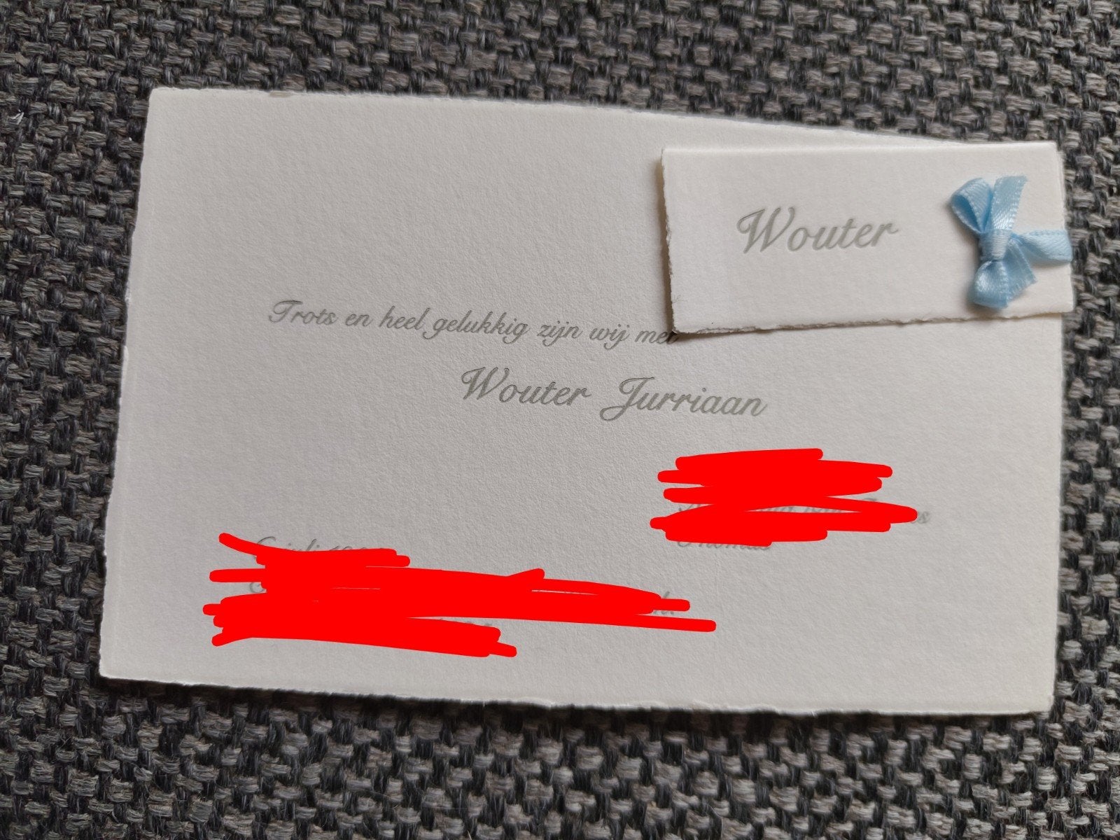 Wouter, Ophalen of Verzenden, 1990 tot 2000, Geboortekaartje