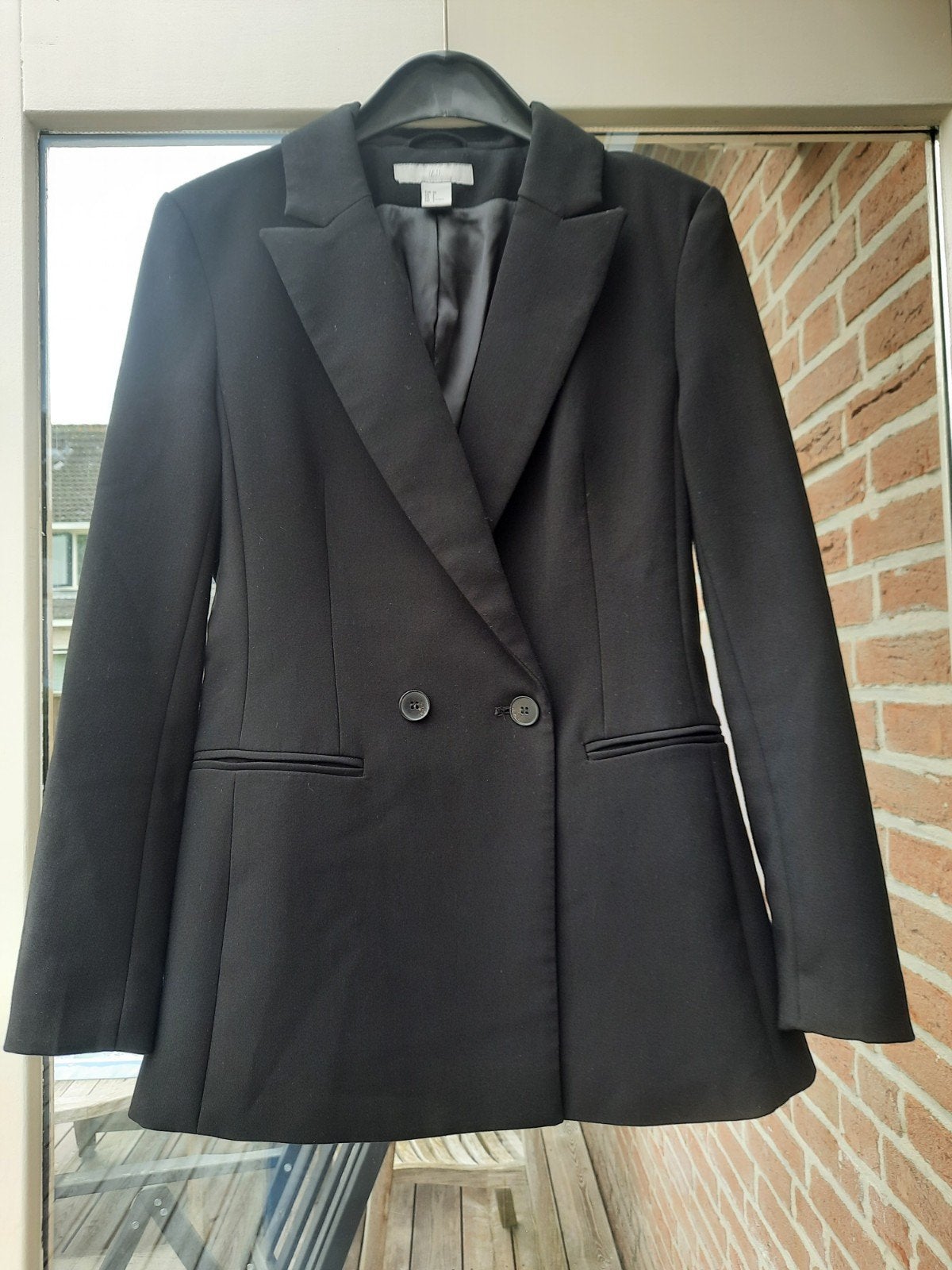Zwarte blazer van H&M, maat 36 (S), H&M, Zwart, Ophalen of Verzenden, Zo goed als nieuw