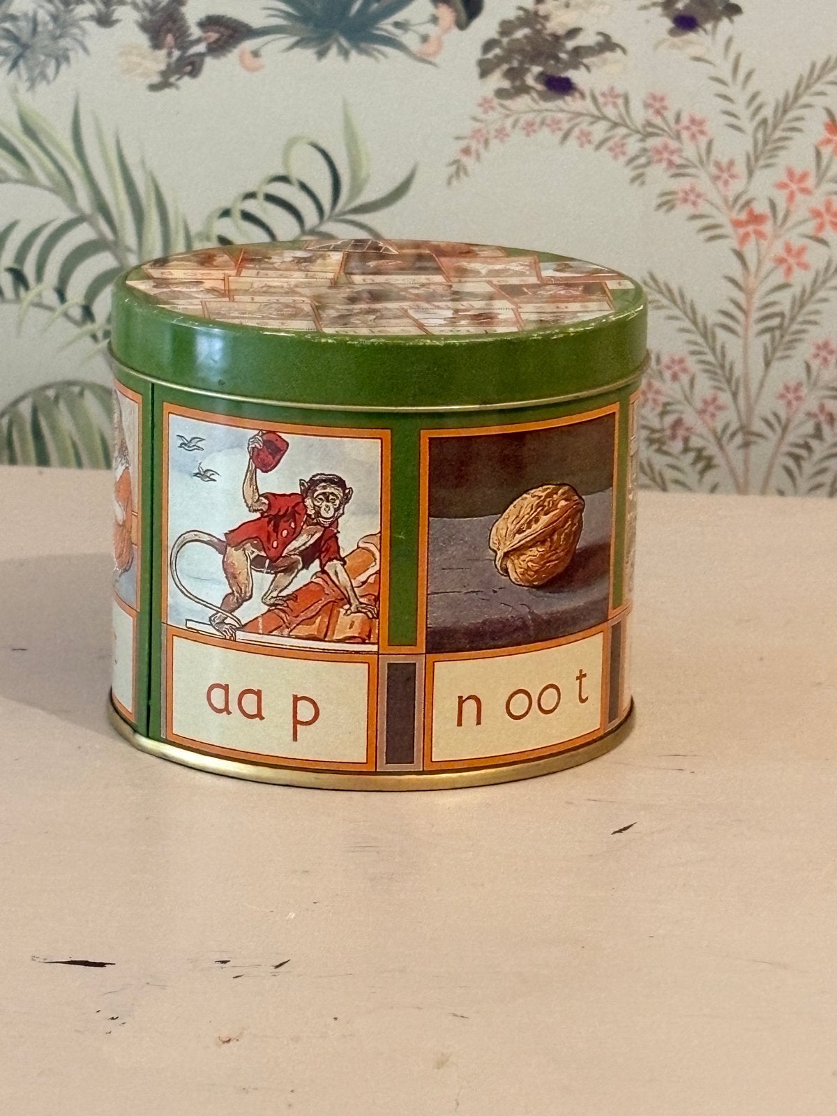 Vintage Rosenberg blikje Aap Noot Mies leesplankje, Ophalen of Verzenden
