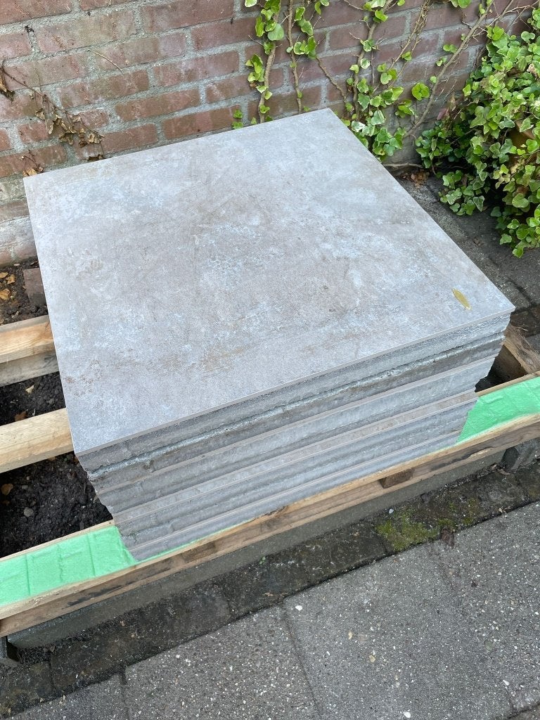 7 excluton keramiek op beton 60x60 tegel creme, Ophalen, 60 cm of meer, Nieuw, Minder dan 5 m²
