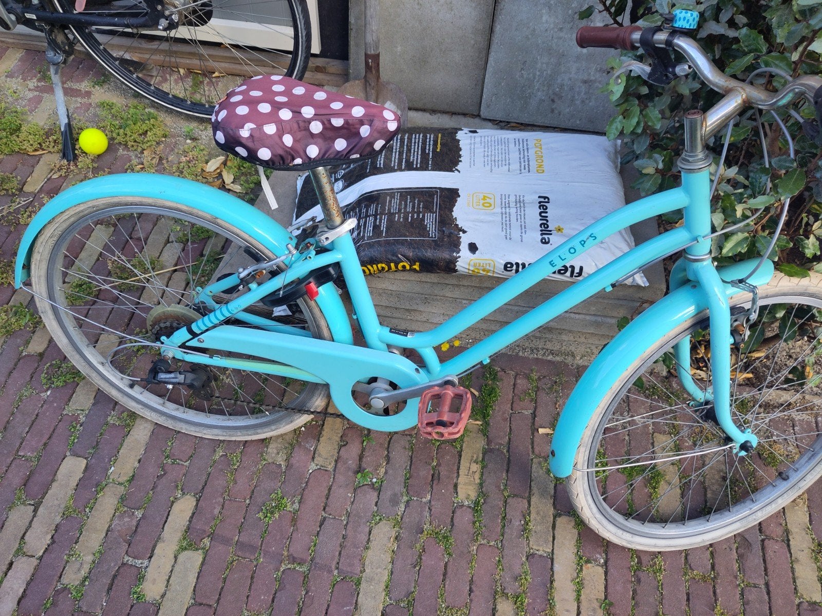 Btwin Elops 500 kinderfiets 24 inch - Lichtblauw, Overige merken, Gebruikt, Velgrem, Versnellingen