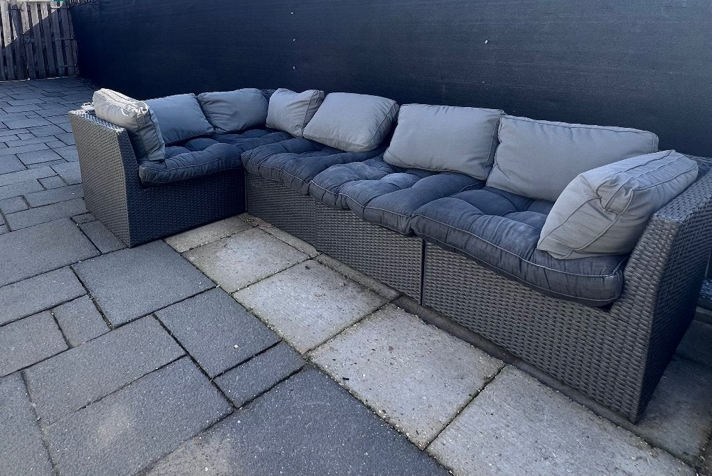 Loungeset, Ophalen, 5 zitplaatsen, Kunststof, Gebruikt