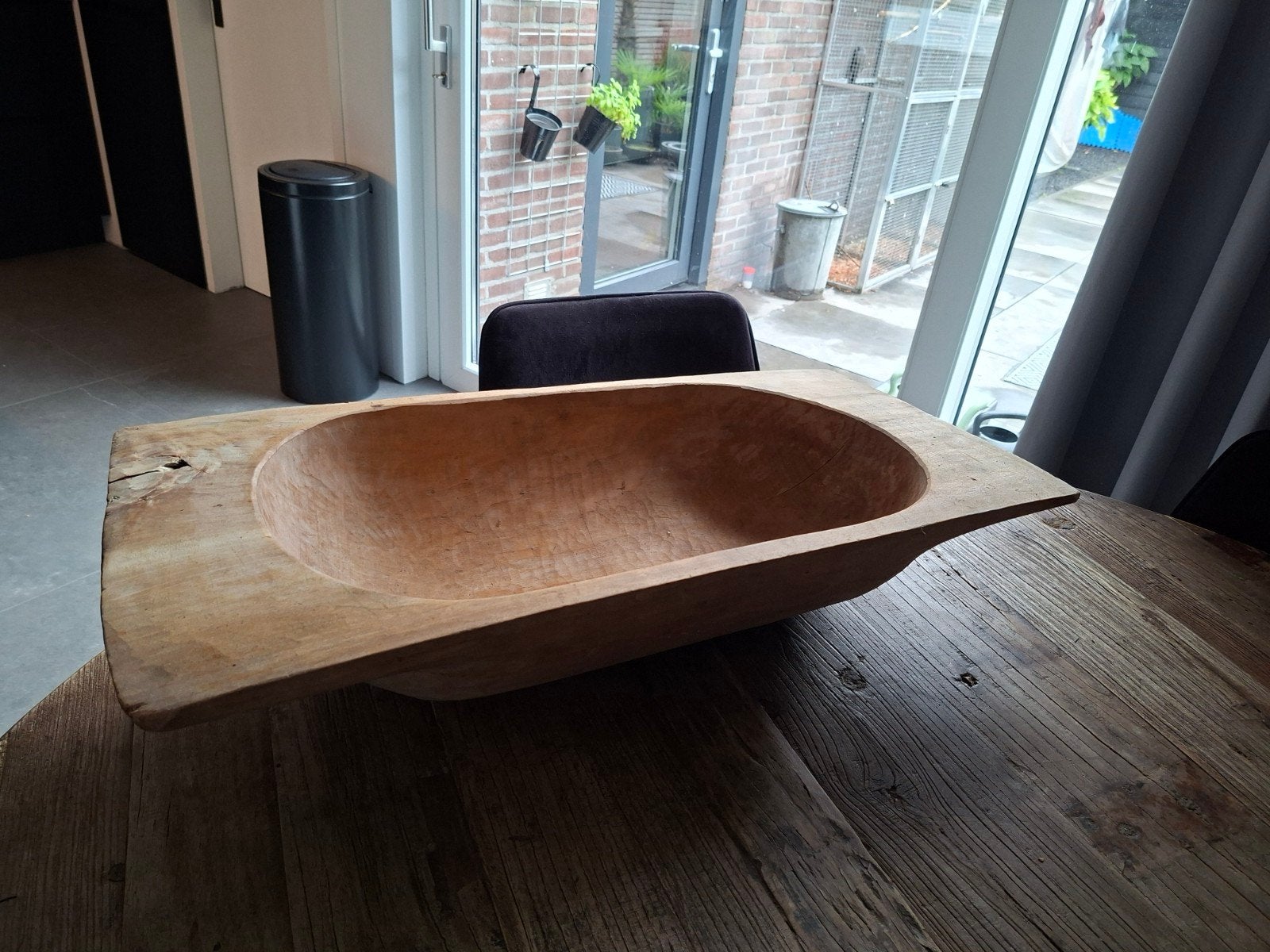 houten trog, Huis en Inrichting, Ophalen, 50 tot 100 cm, 50 tot 100 cm, Zo goed als nieuw