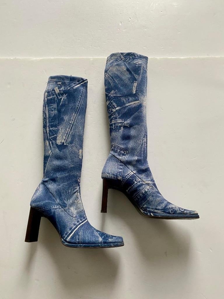 i365 Bronx maat 37 elastische hoge jeans laarzen hak spijker, Kleding | Dames, Schoenen, Hoge laarzen, Bronx, Blauw, Ophalen of Verzenden