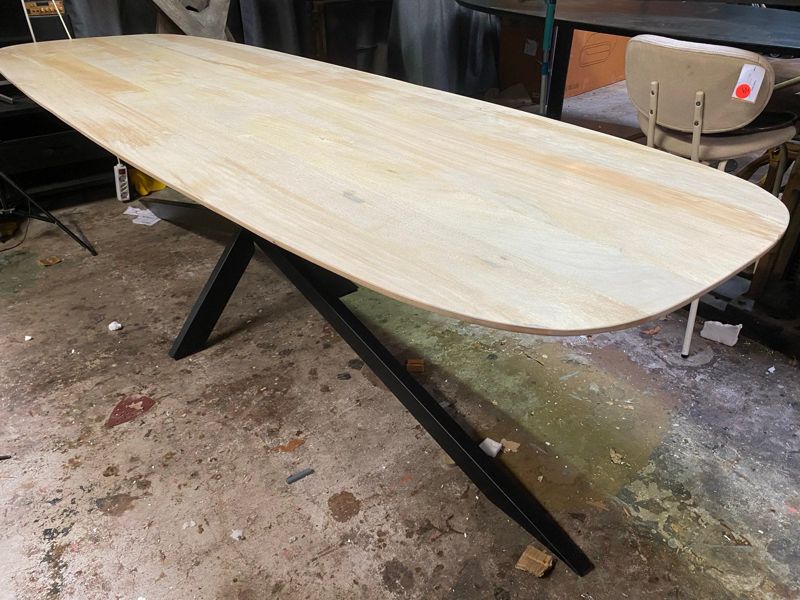 Massief Eiken Deens Ovale Tafel 300x100 Spinpoott Nieuw, Huis en Inrichting, Tafels | Eettafels, Ophalen, 100 tot 150 cm, Eikenhout