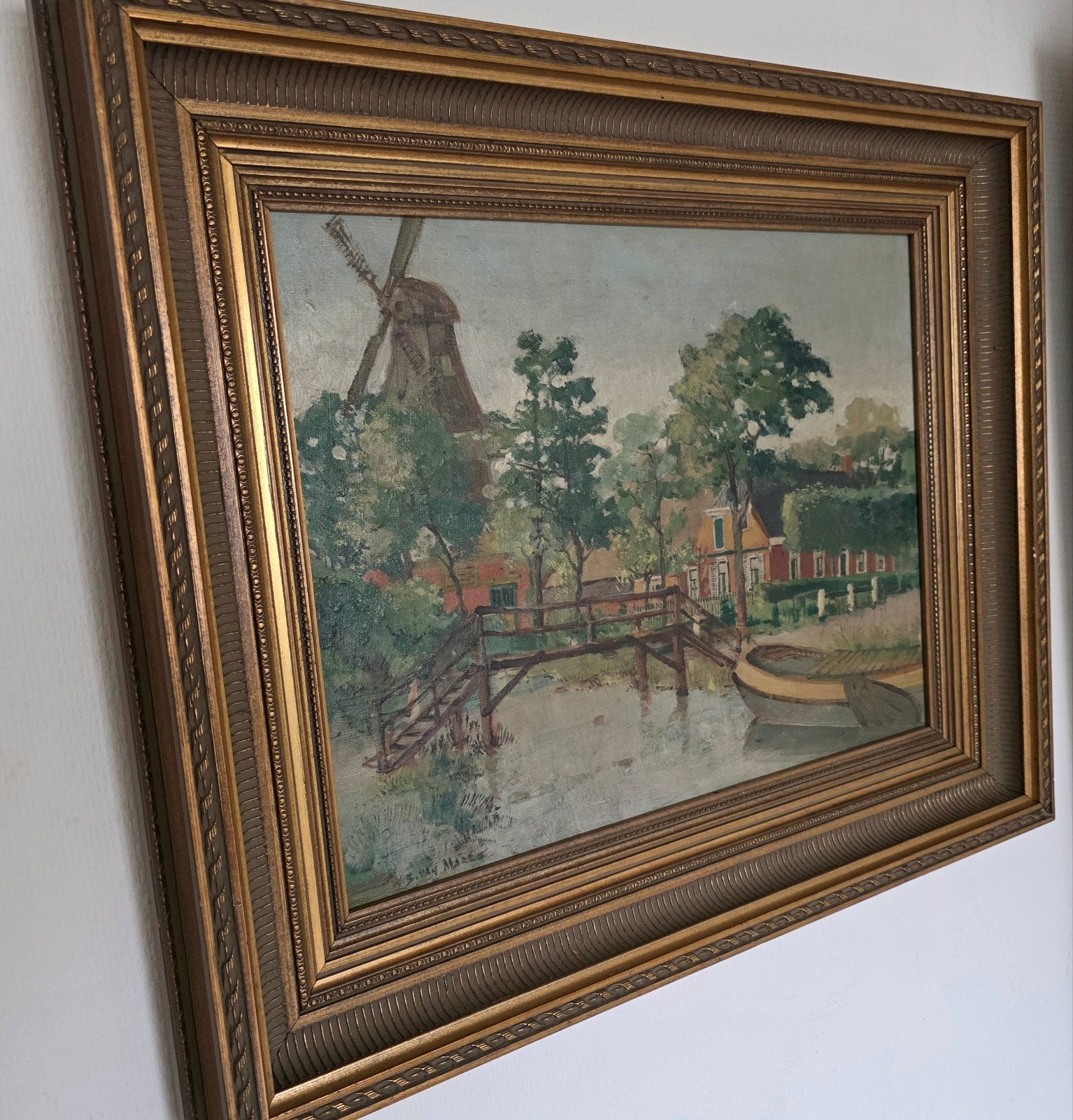 W.B.van Marle (1909-1988), Impressionistisch, Ophalen of Verzenden, Olieverf, Stads- / dorpsgezicht