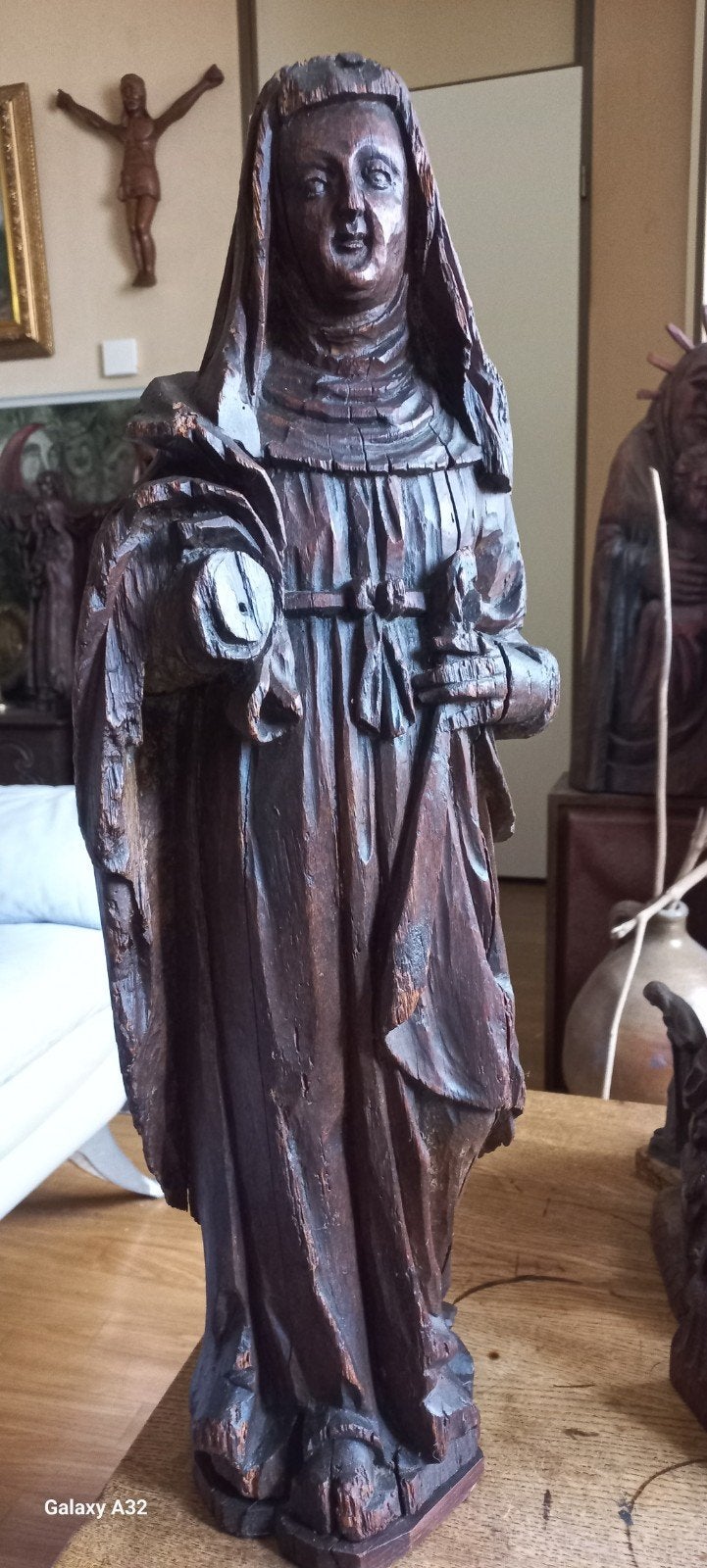 Heilige Beeld 16e eeuw Frankrijk - 68 cm ., Antiek en Kunst, Antiek | Religie, Ophalen of Verzenden