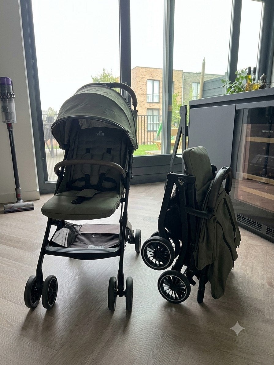 Donkergroene Buggy - Compact en Stevig, Ophalen, Gebruikt, Kinderwagen, Overige merken