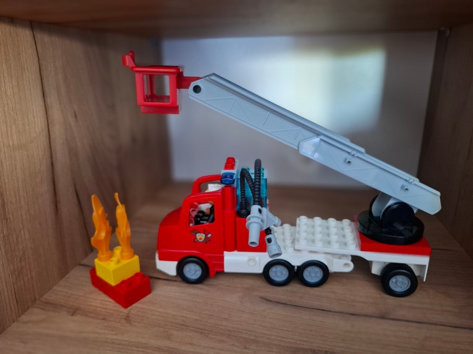 Lego Duplo brandweerwagen, Ophalen of Verzenden, Zo goed als nieuw, Duplo