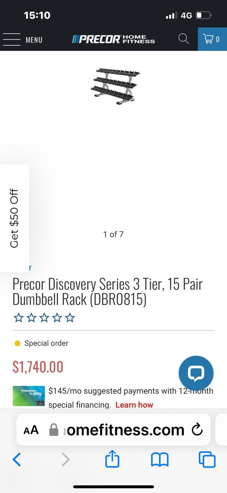 Precor discovery serie 3 laags dumbbell rek 30 dumbbells, Ophalen, Dumbbell, Precor, Zo goed als nieuw