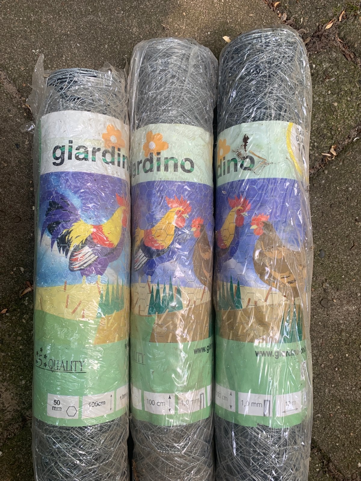 Nieuw Giardino Kippengaas - 3 rollen, Tuin en Terras, Ophalen, Nieuw, 20 meter of meer, Gaas