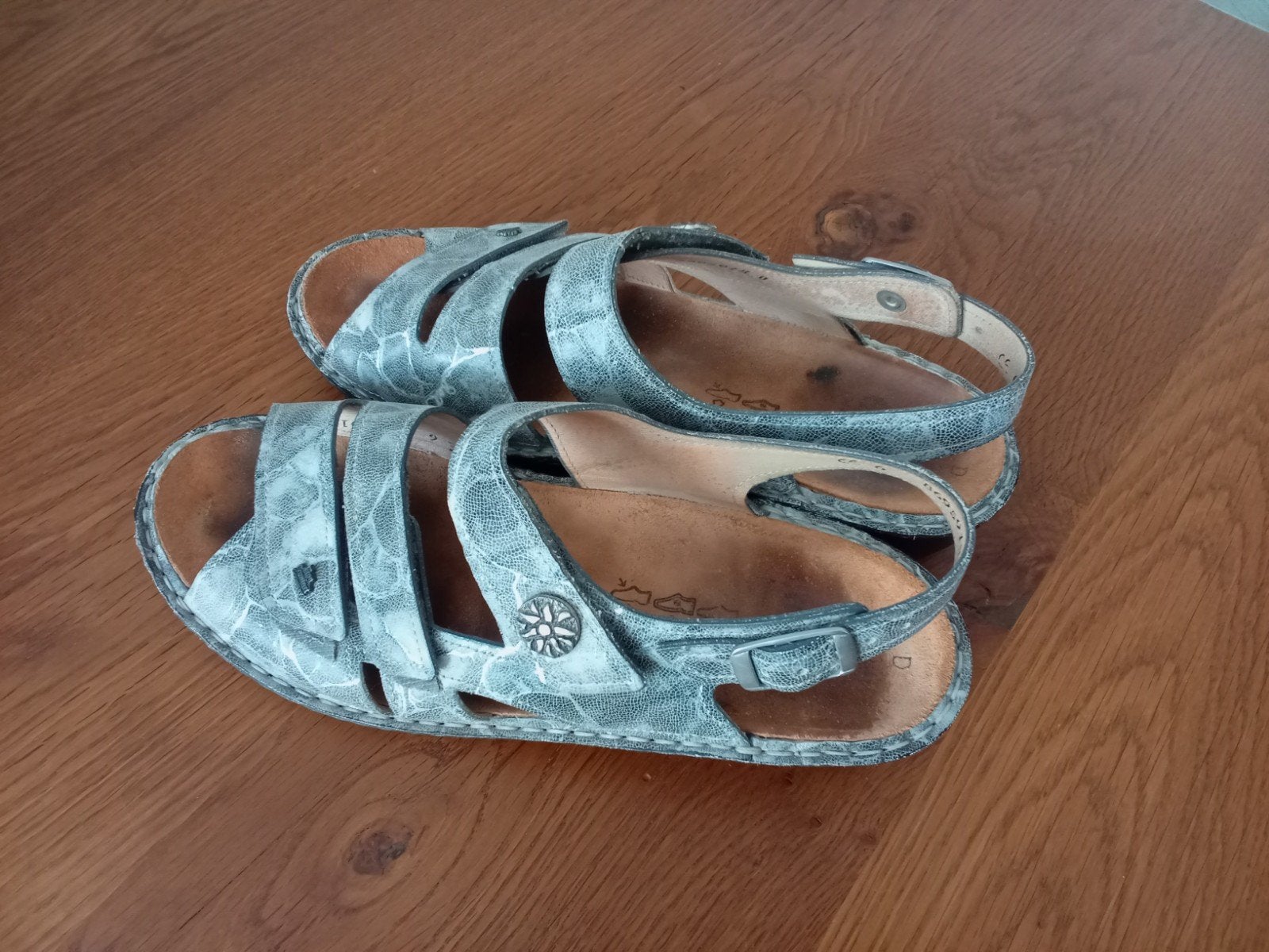 Wolky Mandalay sandalen, maat 39, metallic grijs, Wolky, Grijs, Gedragen, Sandalen of Muiltjes