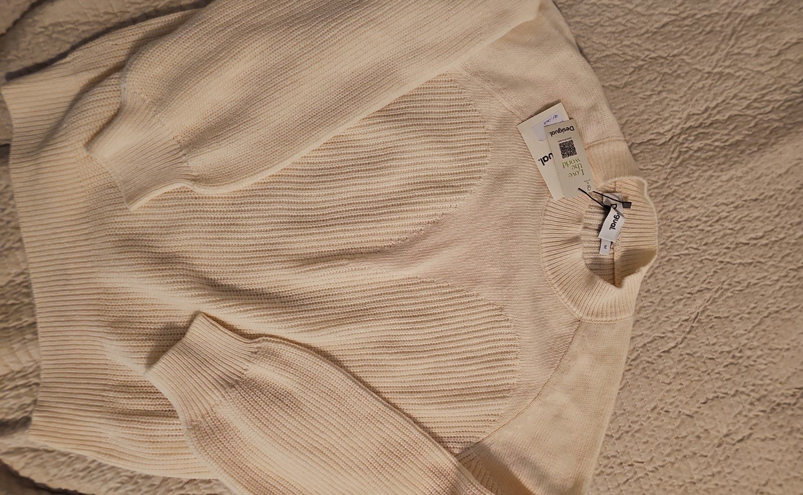 Desigual gebreide trui - Nieuw met kaartjes, Kleding | Dames, Maat 38/40 (M), Beige, Nieuw, Ophalen of Verzenden