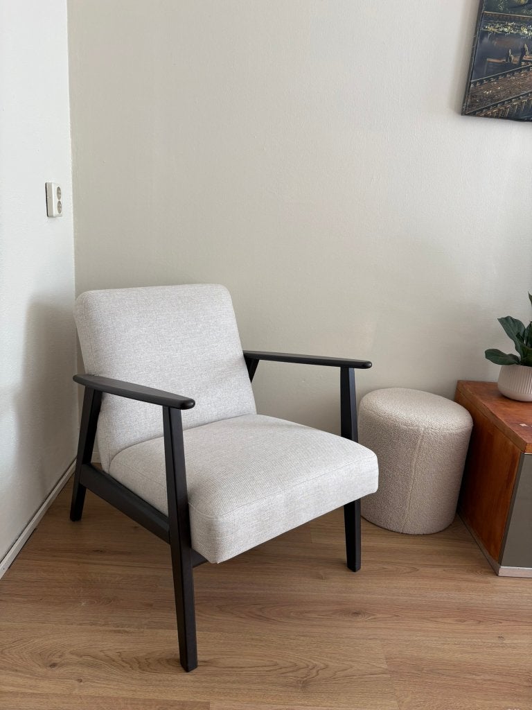 IKEA EKENÄSET Fauteuil – Kilanda Lichtbeige, Ophalen, Scandinavisch retro design, 75 tot 100 cm, Zo goed als nieuw