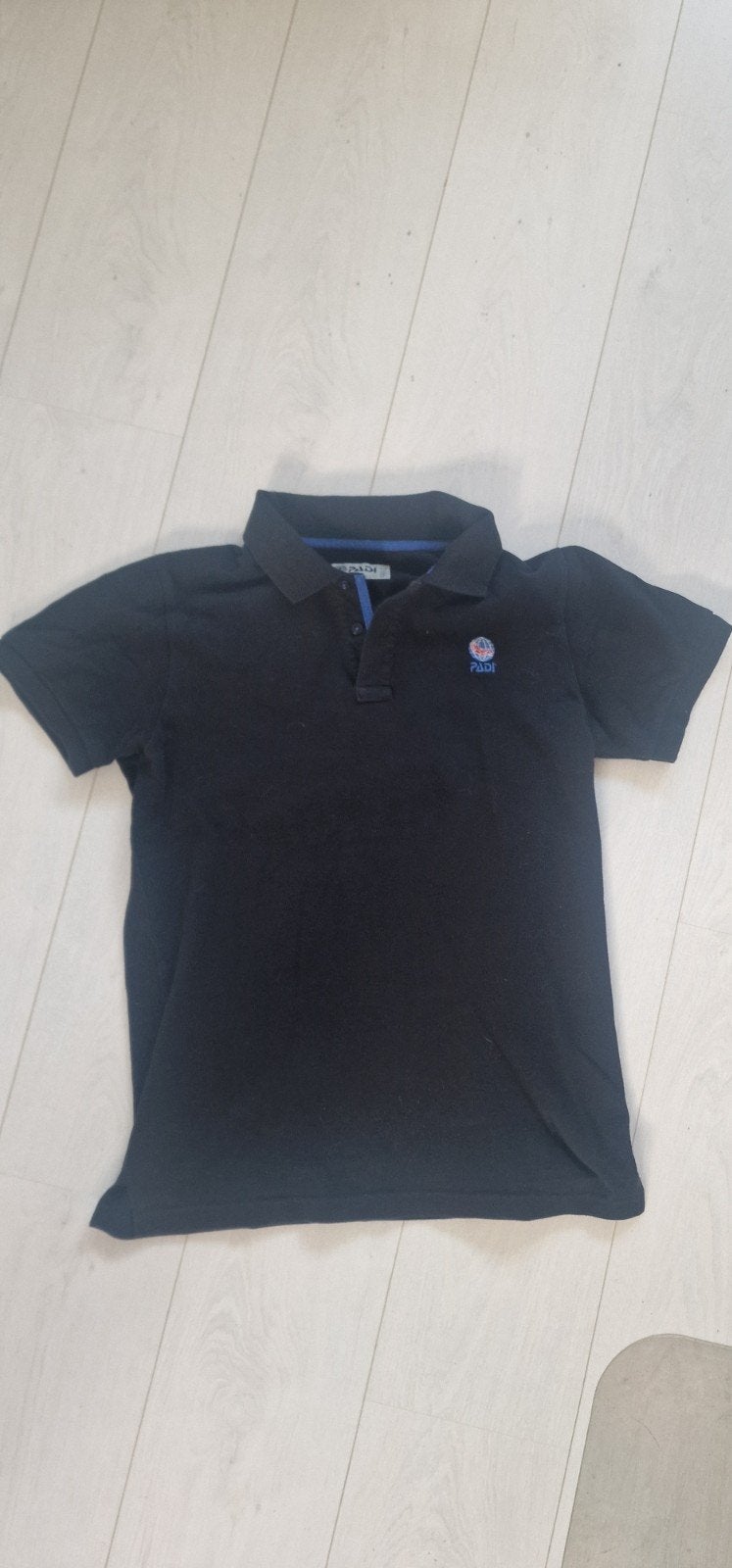 PADI Polo Shirt Zwart - 100% Katoen - Maat M (valt als S), Zwart, Ophalen of Verzenden, Maat 46 (S) of kleiner, Gedragen