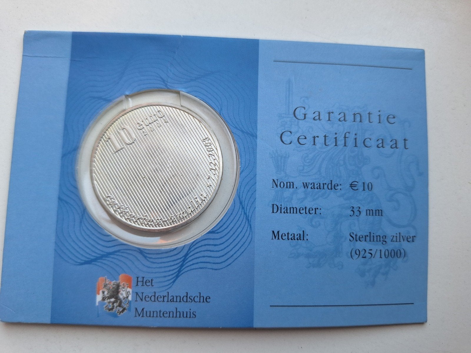 Geboorte munt amalia 10 euro 17.8 gram 925 zilver, Ophalen, Koningin Beatrix, Euro's, Zilver