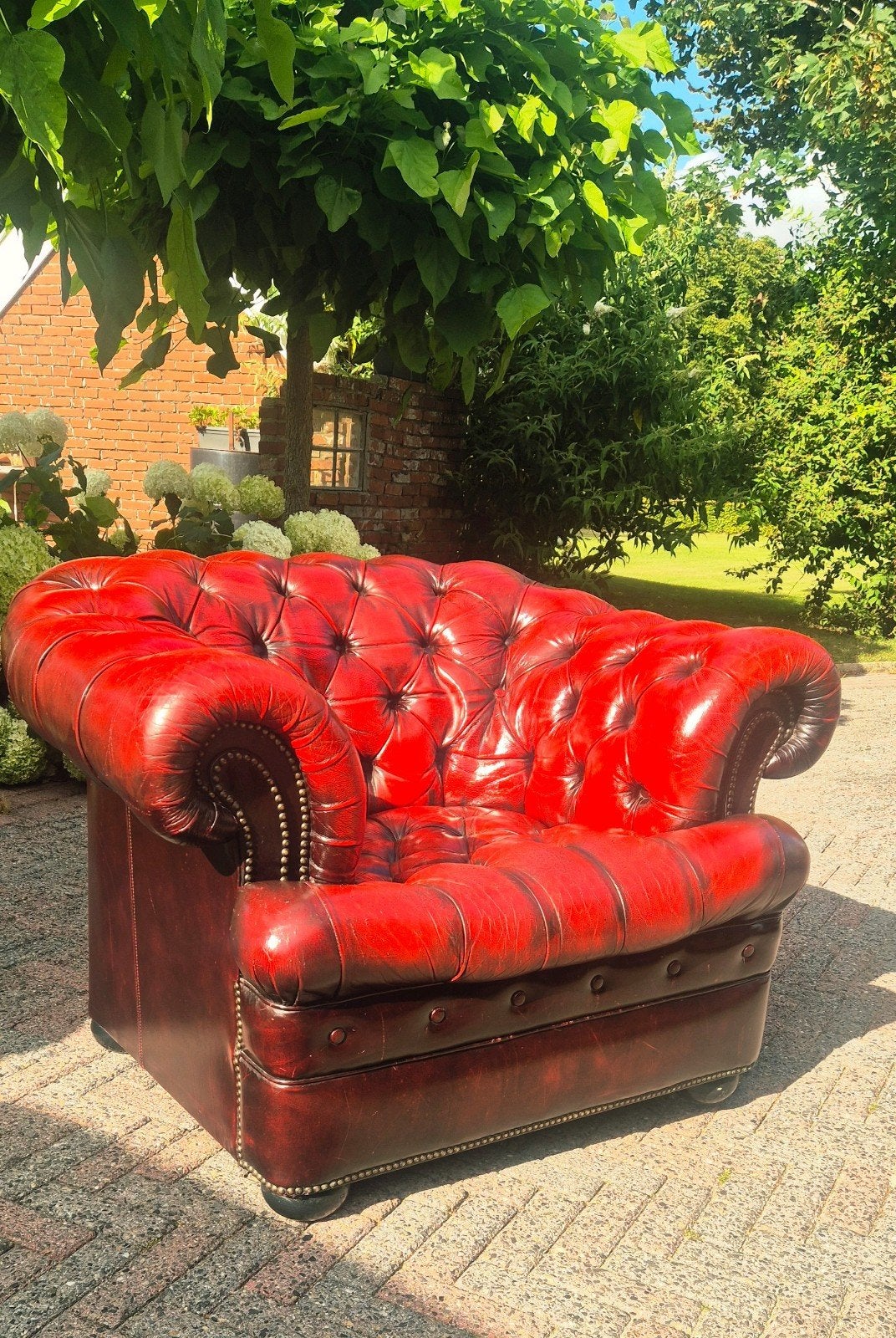 Chesterfield clubfauteuil button seat, Antiek en Kunst, Antiek | Meubels | Stoelen en Banken, Ophalen of Verzenden