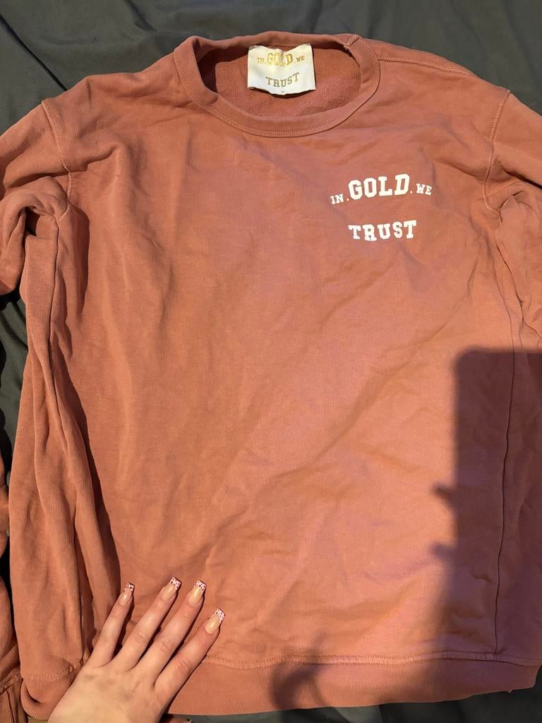 In Gold We Trust sweater roze/zalmkleurig, Kleding | Dames, Ophalen of Verzenden, Gedragen, Maat 38/40 (M), Roze