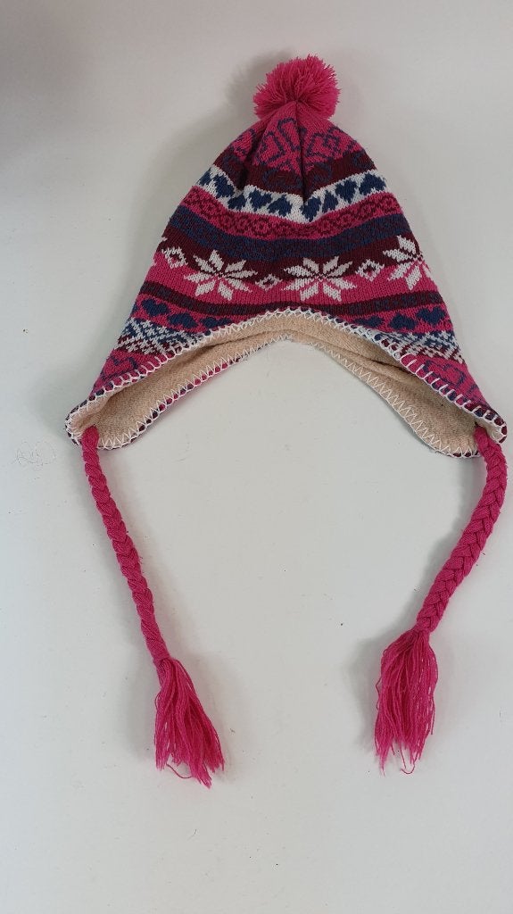 Damesmuts, roze, wol, met 2 vlechtjes en pompoen. 2A9, Kleding | Dames, Mutsen, Sjaals en Handschoenen, Tweedehands verkoop, Tweedehands verkoop