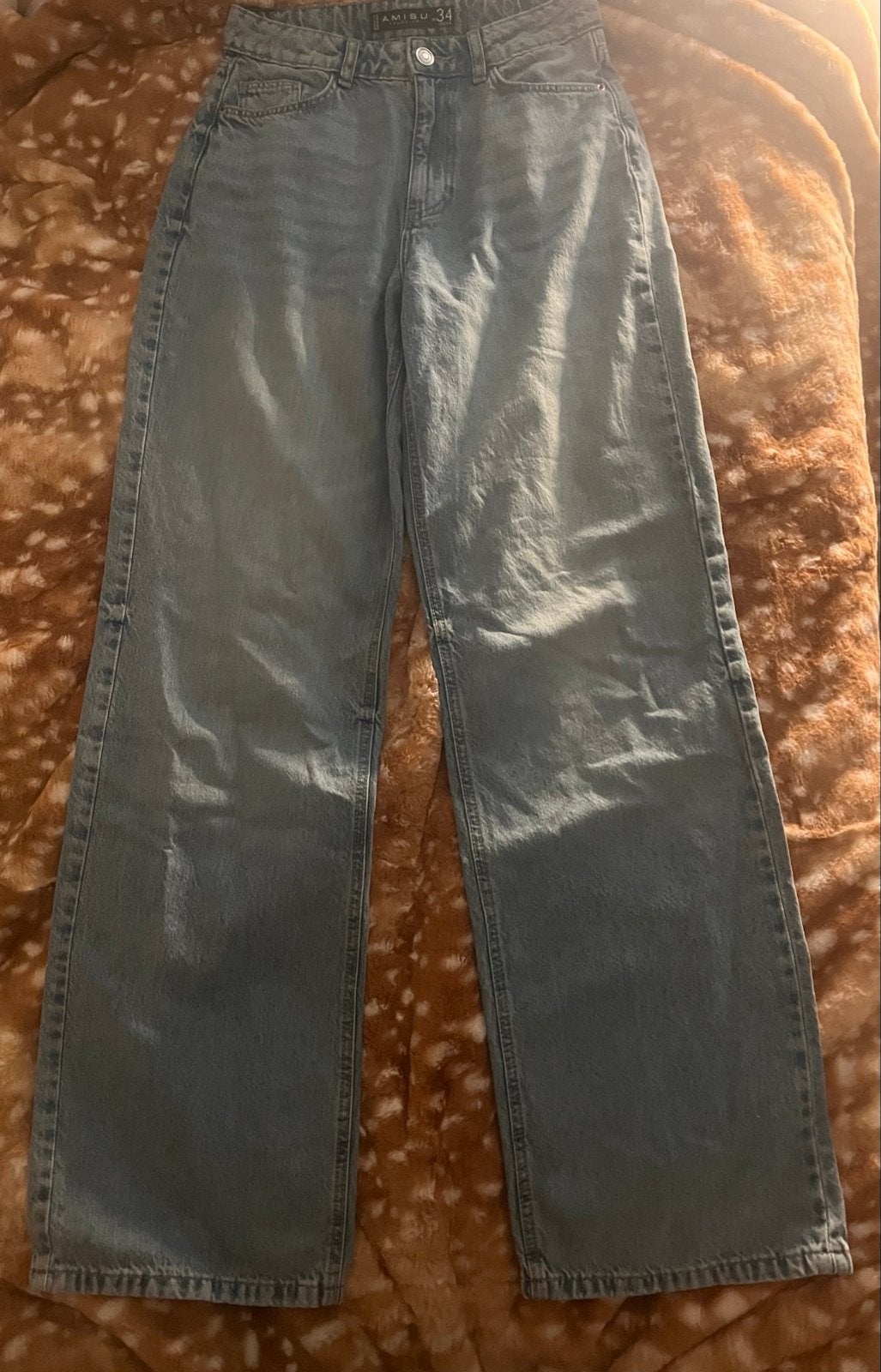 Lichtblauwe Baggy Straight Leg Jeans - Maat XS, Ophalen of Verzenden, Nieuw, Blauw, W27 (confectie 34) of kleiner