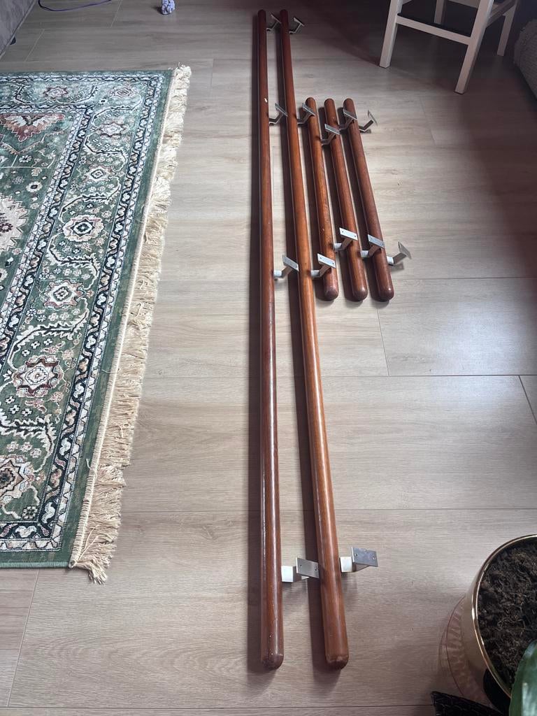 Hardhouten trapleuningen met dragers - Diverse lengtes, Ophalen, Gebruikt, Trap, 2 tot 4 meter