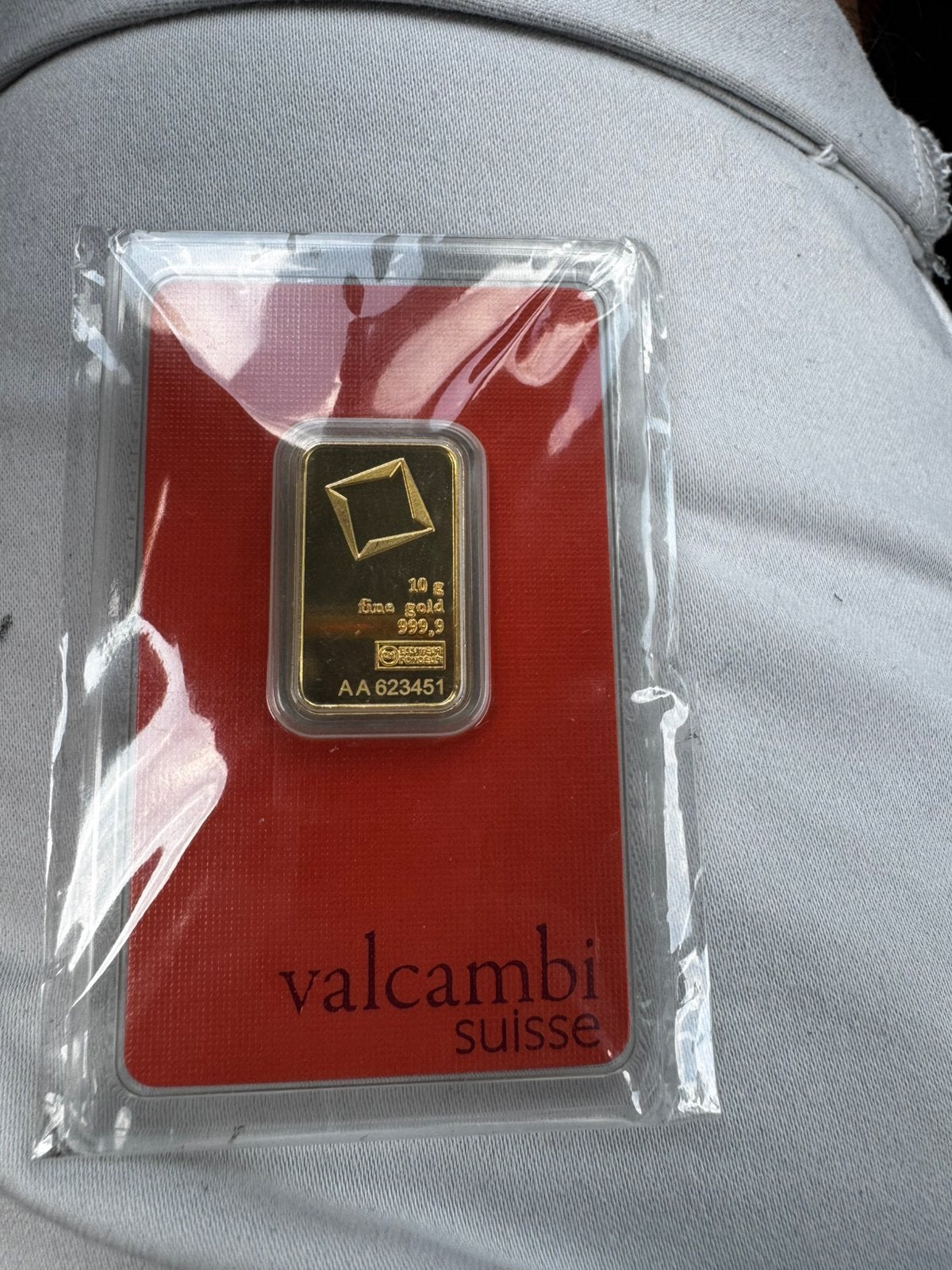 Valcambi Suisse 10 gram Goudbaar – 999.9 / 24 Karaat, Ophalen of Verzenden, Goud