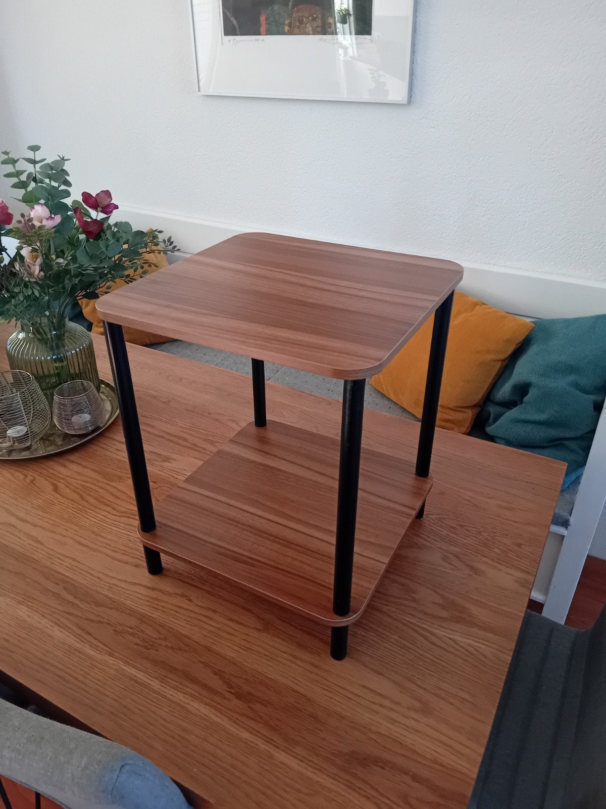 Handige bijzettafel 37x37x55 cm, Ophalen, Zo goed als nieuw, Vierkant