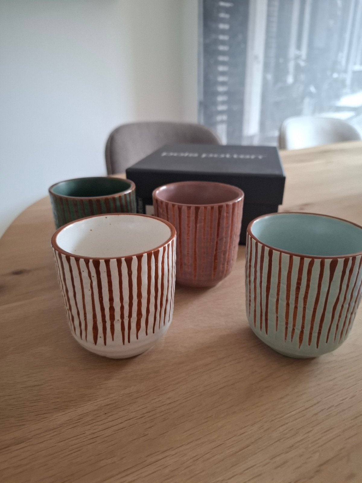 Pols Potten bekers, vier stuks, als nieuw, Keramiek, Ophalen of Verzenden, Zo goed als nieuw, Overige stijlen