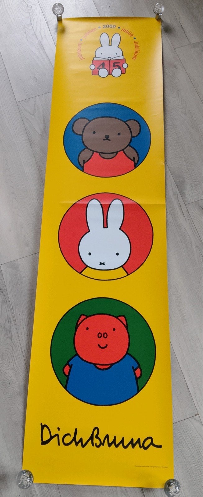 Dick Bruna Nijntje Jubileum Poster 2000, Rechthoekig Staand, Deurposter of groter, Ophalen of Verzenden, Zo goed als nieuw