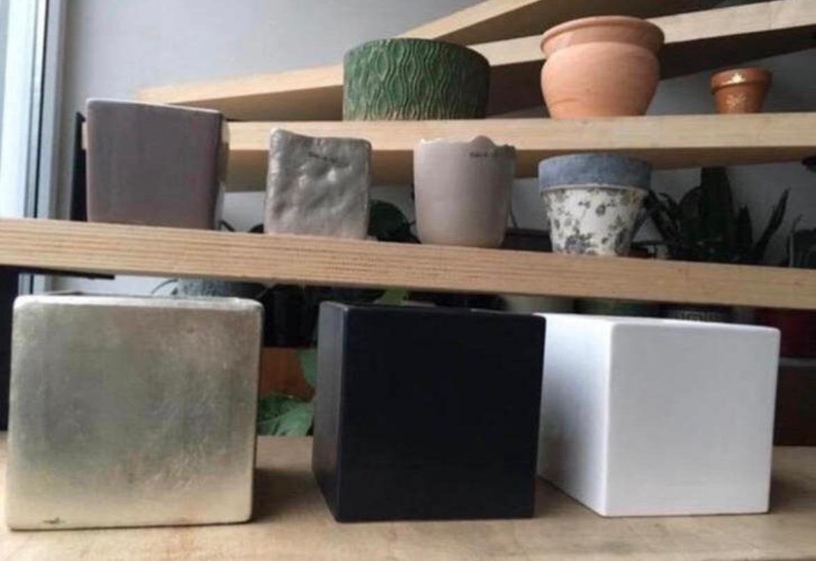 Luxe Vierkante Kubus Bloempot Modern & Vintage Kwaliteit, Tuin en Terras, Ophalen, Gebruikt, Vierkant, Binnen