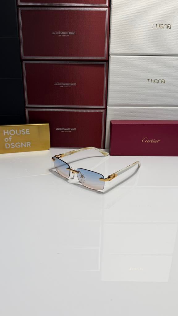 Cartier zonnebril c decor, Overige merken, Zonnebril, Zwart, Nieuw