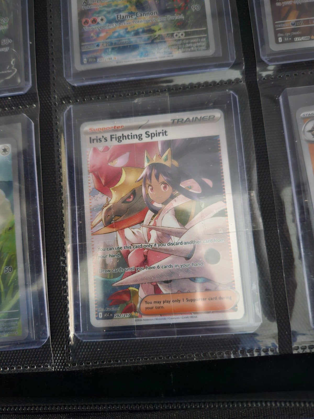 Pokemon Iris's Fighting Spirit 292/217 Ascended Heroes, Ophalen of Verzenden, Zo goed als nieuw, Losse kaart, Foil