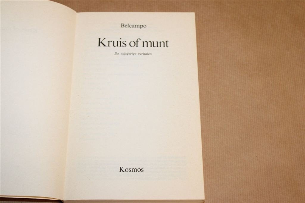 Kruis of Munt — Belcampo, Wijsgerige Verhalen 1976, Boeken, Ophalen of Verzenden, Gelezen