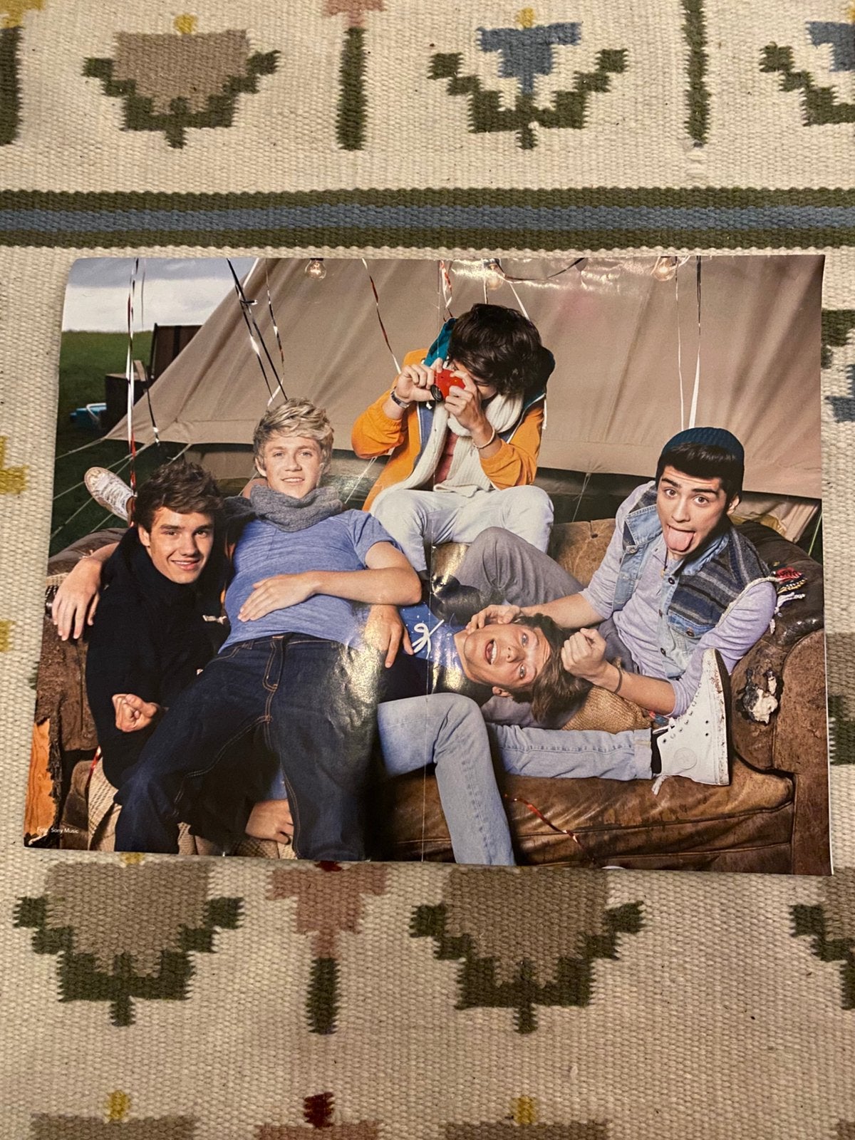 One Direction dubbel poster, Ophalen of Verzenden, Gebruikt