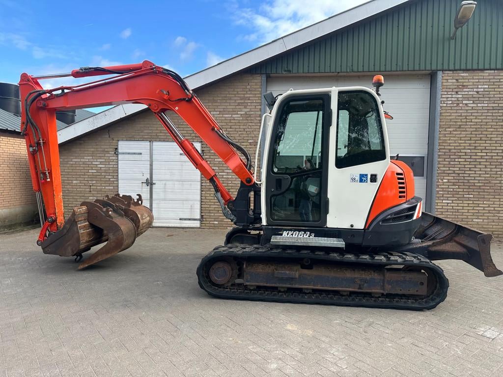 Kubota KX080-3 (bj 2007), Zakelijke goederen, Machines en Bouw | Kranen en Graafmachines, Graafmachine
