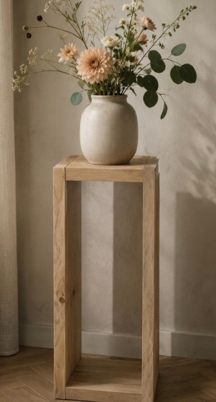 Houten Zuil / Plantentafel van Steigerhout (65x25x20 cm), Huis en Inrichting, Woonaccessoires | Zuilen en Pilaren, Ophalen of Verzenden