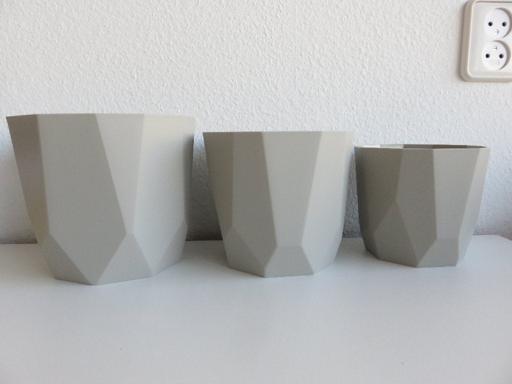 3 Elho b.for Rock bloempotten warm grijs 14, 16 en 18 cm, Tuin en Terras, Bloempotten, Kunststof, Rond, Binnen, Ophalen of Verzenden