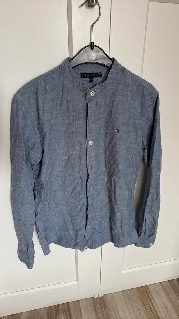 Overhemd maat 152 tommy hilfiger blauw, Ophalen of Verzenden, Zo goed als nieuw, Jongen, Overhemd of Blouse