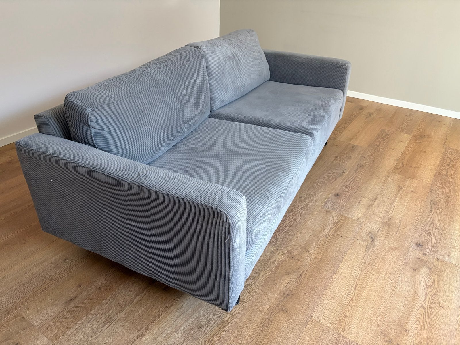 Woood Essentials 3-zits ribstof bank - 200x70x90 cm, Ophalen, Driepersoons, 75 tot 100 cm, Zo goed als nieuw
